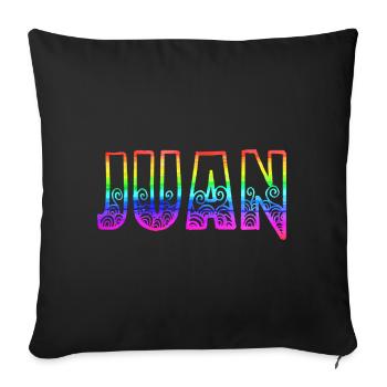 Juan RS Rainbow - Sofa pillowcase 17,3'' x 17,3'' (45 x 45 cm) - black - Front