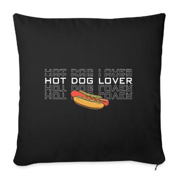 Hot Dog Lover Sausage Fast Food Hot dog food - Sofa pillowcase 17,3'' x 17,3'' (45 x 45 cm) - black - Front