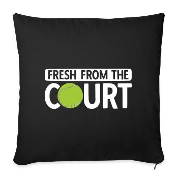 Tennisplatz Spruch Für Tennis - Sofakissenbezug 45 x 45 cm - Schwarz - Vorne