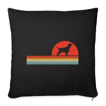Englischer Springer Spaniel Retro Vintage - Sofakissenbezug 45 x 45 cm - Schwarz - Vorne