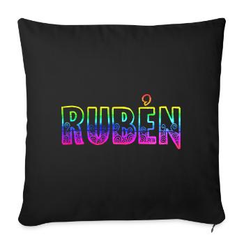 Rubén RS Arc-en-ciel - Housse de coussin décorative 45 x 45 cm - noir - Devant
