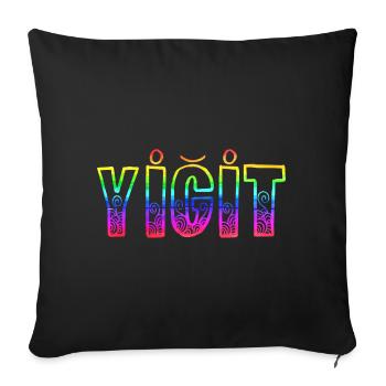 Yigit RS Arc-en-ciel - Housse de coussin décorative 45 x 45 cm - noir - Devant