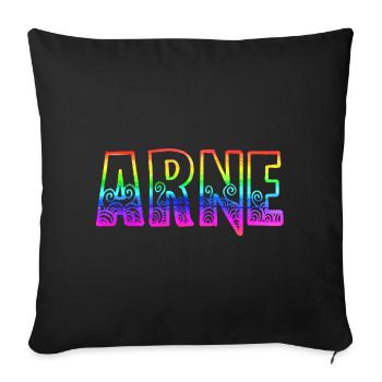 arne rs arc-en-ciel - Housse de coussin décorative 45 x 45 cm - noir - Devant
