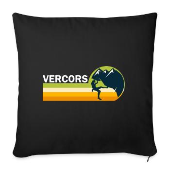 climb escalade Vercors sport climbing - Housse de coussin décorative 45 x 45 cm - noir - Devant