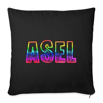 Asel RS Arc-en-ciel - Housse de coussin décorative 45 x 45 cm - noir - Devant