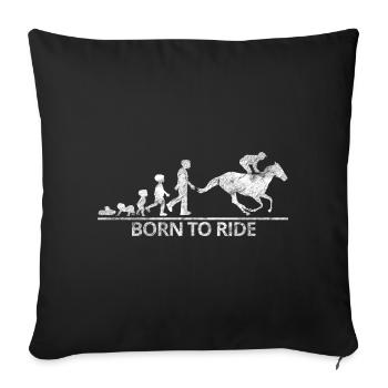 Reiten Pferde Evolution Hobby - Sofakissenbezug 45 x 45 cm - Schwarz - Vorne
