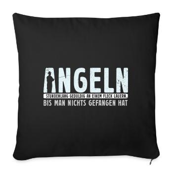 Angler Angel Geschenk Für Angler - Sofakissenbezug 45 x 45 cm - Schwarz - Vorne