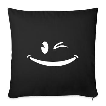 S’il y a un smile blanc - Housse de coussin décorative 45 x 45 cm - noir - Devant