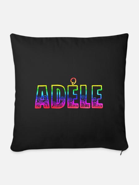 adéle rs regenbogen - Sofakissenbezug 45 x 45 cm - Schwarz