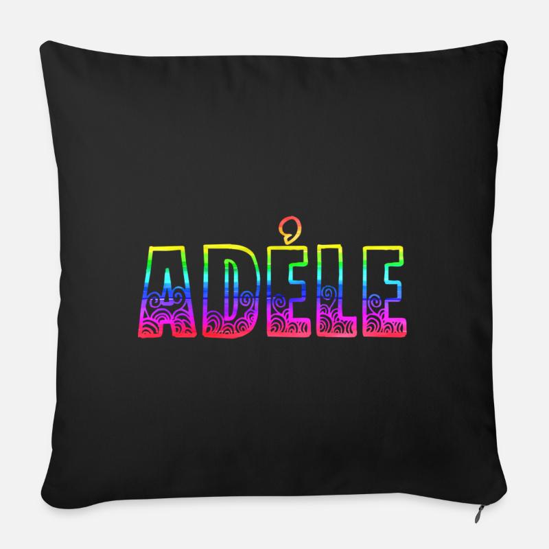 adéle rs regenbogen - Sofakissenbezug 45 x 45 cm - Schwarz