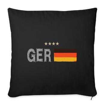 Allemagne Fan Fan Jersey Drapeau GER - Housse de coussin décorative 45 x 45 cm - noir - Devant