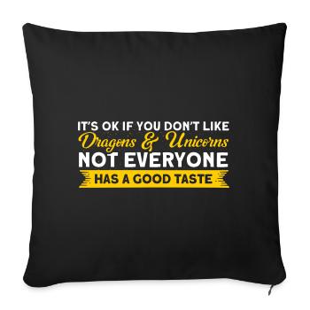 Dragon Dragon Unicorn Unicorn Lovers - Sofa pillowcase 17,3'' x 17,3'' (45 x 45 cm) - black - Front