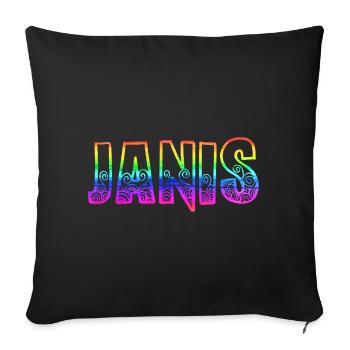 janis rs regenbogen - Sofakissenbezug 45 x 45 cm - Schwarz - Vorne