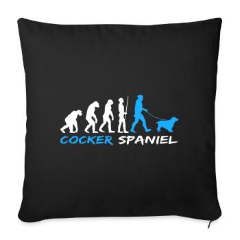 Englischer Cocker Spaniel Hundebesitzer Evolution - Sofakissenbezug 45 x 45 cm - Schwarz - Vorne