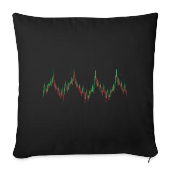 Heartbeat Candlestick Chart Exchange Stock Market - Sofa pillowcase 17,3'' x 17,3'' (45 x 45 cm) - black - Front