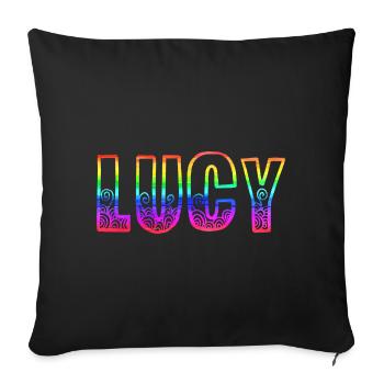 lucy rs arc-en-ciel - Housse de coussin décorative 45 x 45 cm - noir - Devant