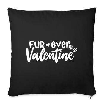 February 14 Valentine's Day Gift Dog Owners - Sofa pillowcase 17,3'' x 17,3'' (45 x 45 cm) - black - Front
