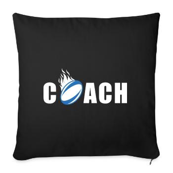 coach coach of the Rugby team - Sofa pillowcase 17,3'' x 17,3'' (45 x 45 cm) - black - Front