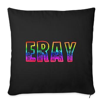 eray rs arc-en-ciel - Housse de coussin décorative 45 x 45 cm - noir - Devant