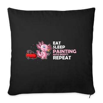 Dicton de carrossier pour les peintres automobiles - Housse de coussin décorative 45 x 45 cm - noir - Devant