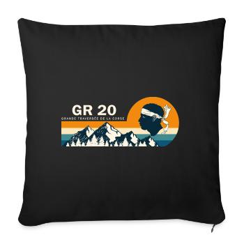 GR20 GR 20 randonnée Corse - Housse de coussin décorative 45 x 45 cm - noir - Devant