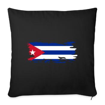 Cuba Flag Vintage Caribbean Travel Cuban Flag - Sofa pillowcase 17,3'' x 17,3'' (45 x 45 cm) - black - Front
