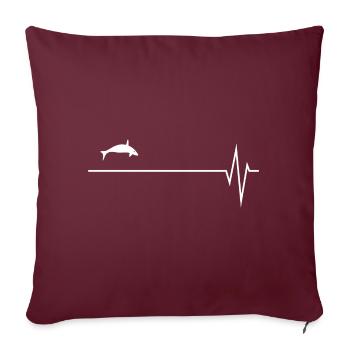 Wal Orca pouls pouls - Housse de coussin décorative 45 x 45 cm - bordeaux - Devant