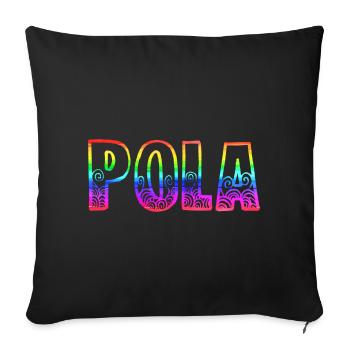pola rs arc-en-ciel - Housse de coussin décorative 45 x 45 cm - noir - Devant
