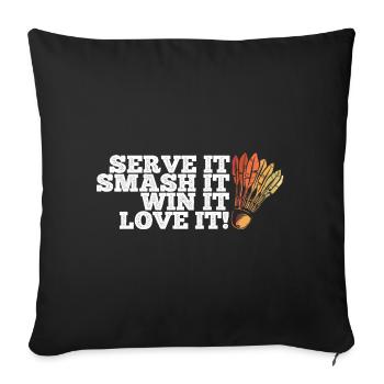 Badminton - Sofakissenbezug 45 x 45 cm - Schwarz - Vorne
