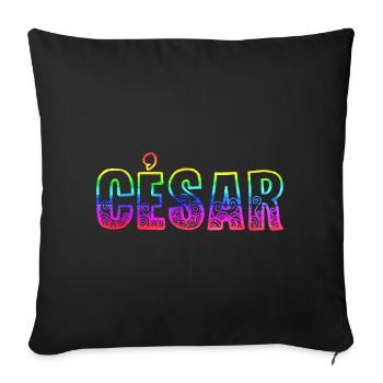 César RS Arc-en-ciel - Housse de coussin décorative 45 x 45 cm - noir - Devant