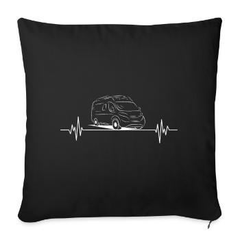 Pulse Heartbeat Heartbeat Van Camping-car - Housse de coussin décorative 45 x 45 cm - noir - Devant