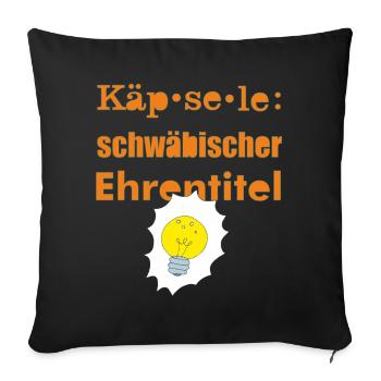 Käpsele schwäbisch - Sofakissenbezug 45 x 45 cm - Schwarz - Vorne