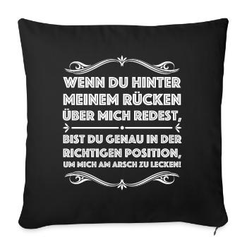 Leck mich | lustige Sprüche, Provokation - Sofakissenbezug 45 x 45 cm - Schwarz - Vorne