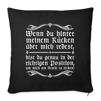Leck mich | lustige Sprüche, Provokation - Sofakissenbezug 45 x 45 cm - Schwarz - Vorne