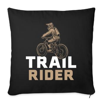 Trail Rider Mountainbike MTB Downhill - Sofakissenbezug 45 x 45 cm - Schwarz - Vorne