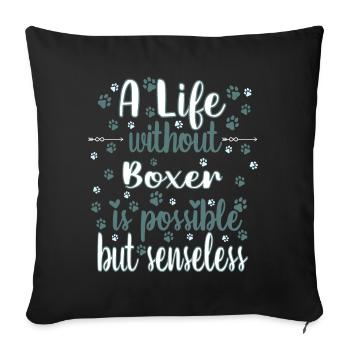 Leben Liebe Hunderasse Boxer Hund - Sofakissenbezug 45 x 45 cm - Schwarz - Vorne