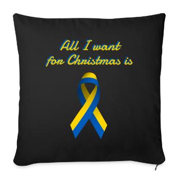 Ukraine Peace Christmas Wish - Sofa pillowcase 17,3'' x 17,3'' (45 x 45 cm) - black - Front