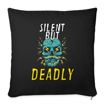 Silent But Deadly Elektroauto Spruch - Sofakissenbezug 45 x 45 cm - Schwarz - Vorne