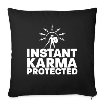 Instant Karma protected - Sofa pillowcase 17,3'' x 17,3'' (45 x 45 cm) - black - Front