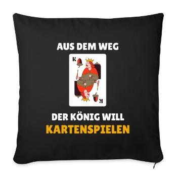 Eichel König Kostüm Spielkarte für Kartenspielen - Sofakissenbezug 45 x 45 cm - Schwarz - Vorne