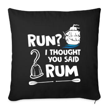 Drôle de pirate je tought tu as dit rhum - Housse de coussin décorative 45 x 45 cm - noir - Devant