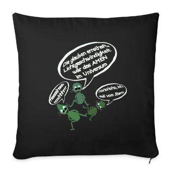 Lachende Aliens - Sofakissenbezug 45 x 45 cm - Schwarz - Vorne
