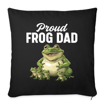 Proud Frog Papa Amphibien Capture Design - Housse de coussin décorative 45 x 45 cm - noir - Devant