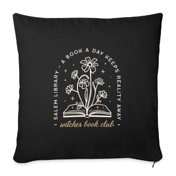 Witches book club - Sofa pillowcase 17,3'' x 17,3'' (45 x 45 cm) - black - Front