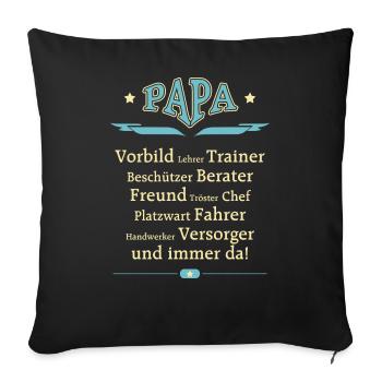 BD - Papa Vorbild Trainer Berater Freund Chef - Sofakissenbezug 45 x 45 cm - Schwarz - Vorne