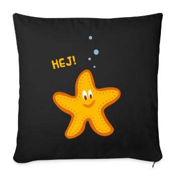 Lustiges Bild Seestern für Kinder oder Baby - Sofakissenbezug 45 x 45 cm - Schwarz - Vorne