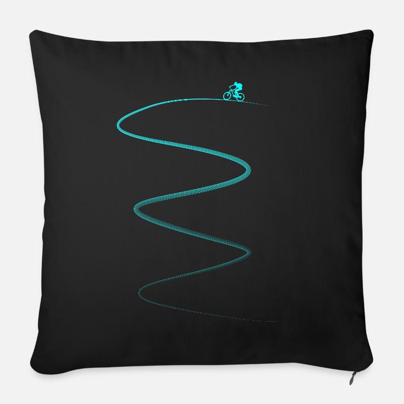 Vélo de montagne biker vélo vtt vélo - Housse de coussin décorative 45 x 45 cm - noir