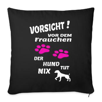 Hund & Frauchen - Sofakissenbezug 45 x 45 cm - Schwarz - Vorne