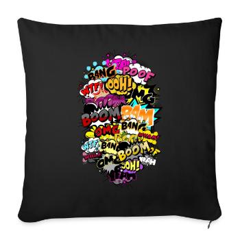Style comique - Housse de coussin décorative 45 x 45 cm - noir - Devant