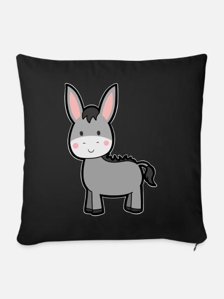 Esel - Sofakissenbezug 45 x 45 cm - Schwarz